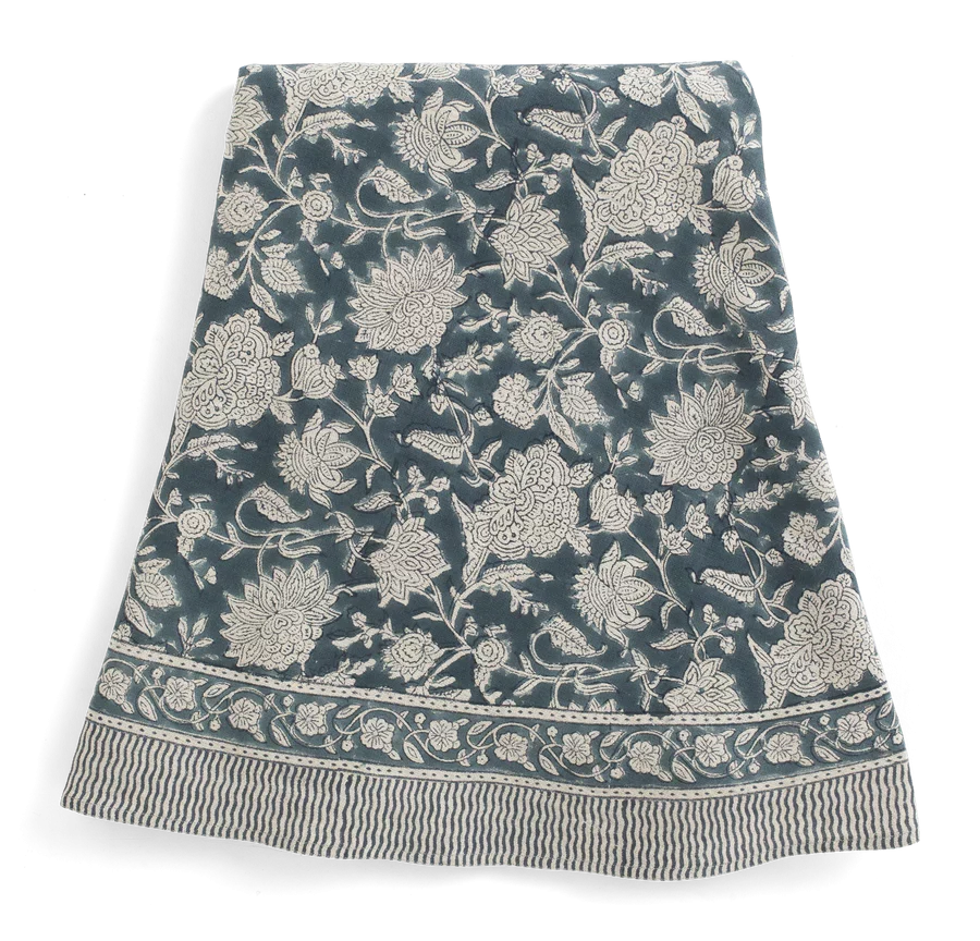 Chamois rund linduk 220cm Indian rose denim blue