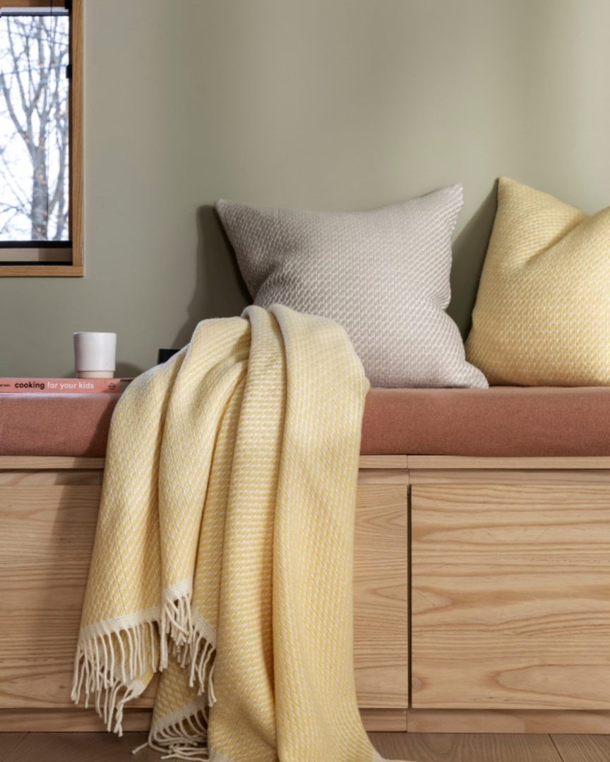 Røros Tweed Mello Ullpledd yellow