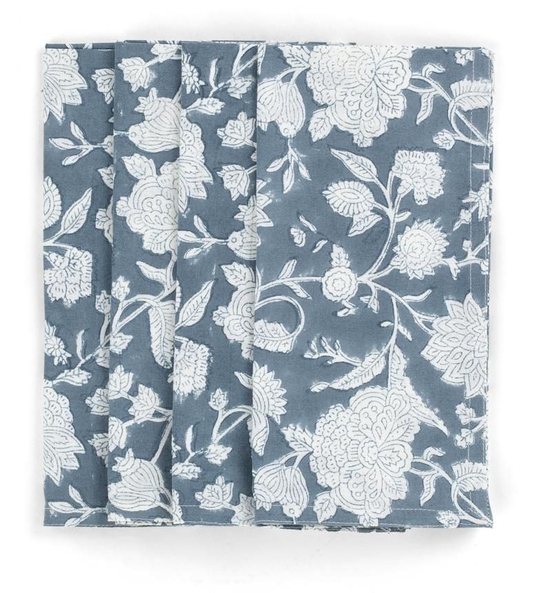 Chamois bomullservietter indian rose 4stk true navy