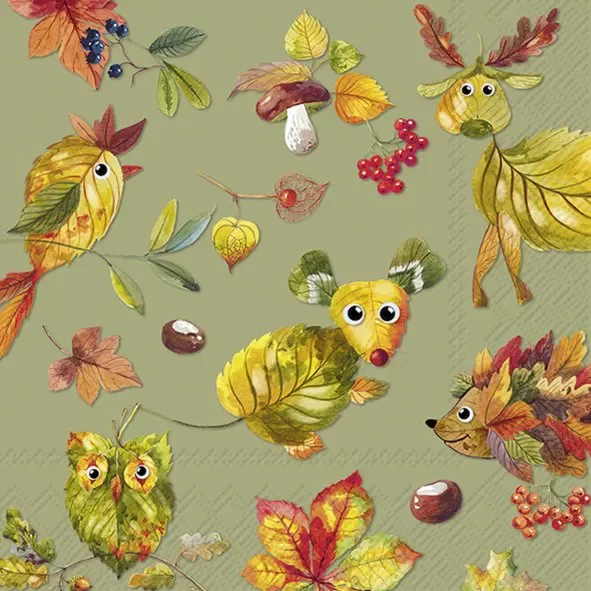 Ihr servietter lunsj Shades of fall green