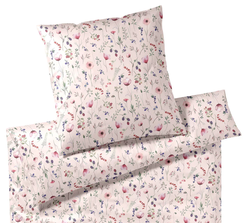 Elegante Sengesett mako-sateng sorbet rosa