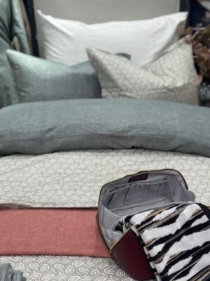 Drøm sengetøy flanell garnfarget vaffelmønster grønn