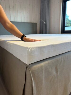 Drøm Laken fasongsydd sateng topplaken hvit