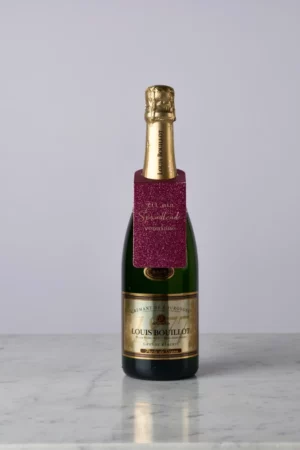 Flaskekort rosa "Til min sprudlende venninne"