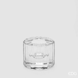 Edg Lysholder glass rund  høyde 4cm