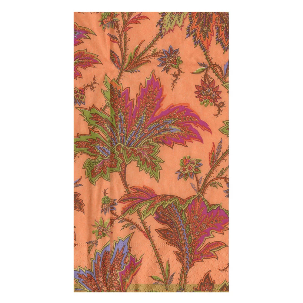 Caspari servietter buffet coral paisley leaves