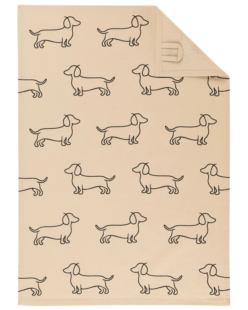 Cawö Kjøkkenhåndkle we love dogs beige/sort dagser - Bilde 3