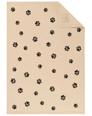 Cawö Kjøkkenhåndkle we love dogs beige/sort singel hundepoter