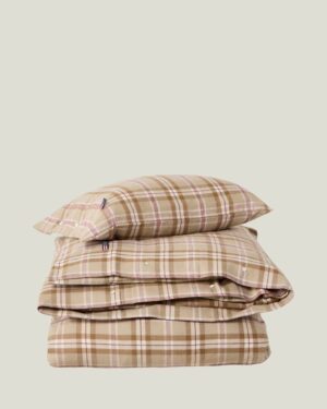Lexington sengetøy flanell ruter fudge/beige/fig
