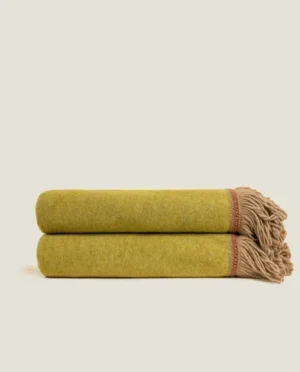 Frati Home stort bambuspledd m/frynser zafferano